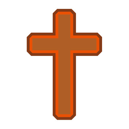Symbol of a church cross. Christianity religious symbol. on white backgroundのイラスト素材