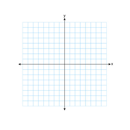 Graph - The square coordinate system in two dimensions with on white background. Rectangular coordinate plane with axes X and Y on a squared grid. Vector illustration.のイラスト素材