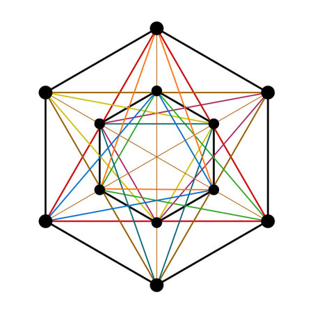 Scared Geometry Vector Design Elements color line art. This is religion, philosophy, and...