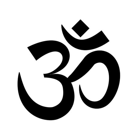 Om symbol of Hinduism. Vector illustration isolated on white backgroundのイラスト素材