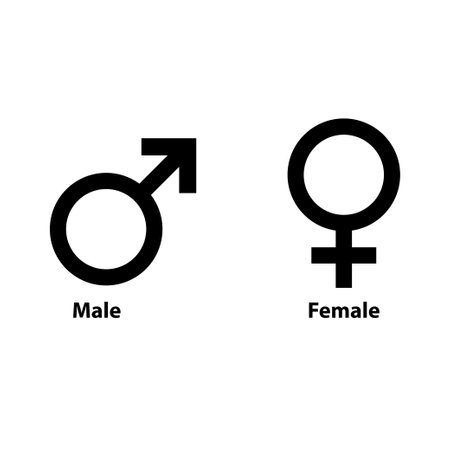 Male And Female Symbol icons. Gender icon. vector sign isolated on a white background illustration for graphic and web design.のイラスト素材