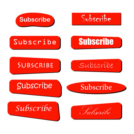 different types of subscribe button. vector illustrationのイラスト素材