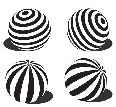 Colorful balls. 3d ball. Set of spheres and balls on a white background with a shadow. Vector illustration. Sphere or ball, shapesのイラスト素材