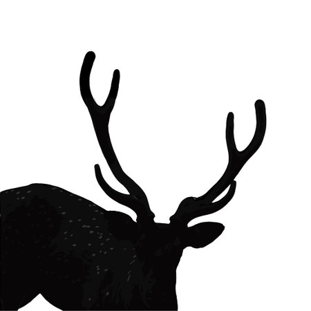 black deer icons. Logo of deer. Deer simple icon. Reindeer vector symbols. Set of deer's. Silhouette deer illustration vectorのイラスト素材