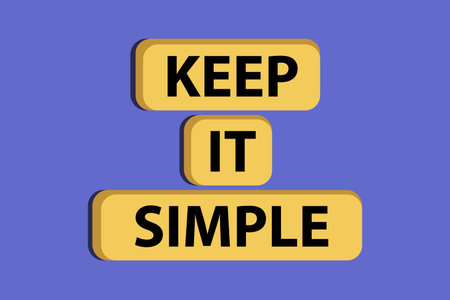 keep it simple. vector illustration. on blue background. Concept wordsのイラスト素材