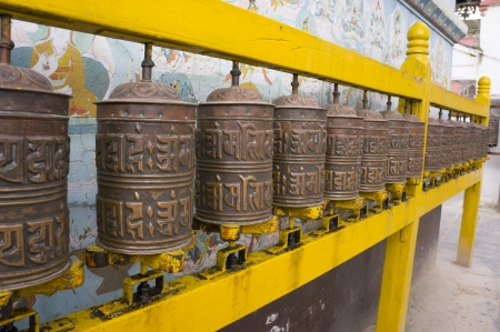 Buddhist prayer wheelsの写真素材