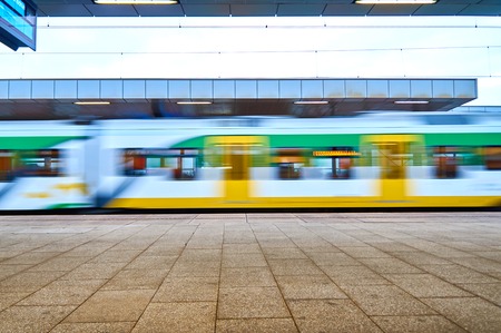Warsaw, Poland - April 09, 2016:  Warszawa Stadion is a railway station, located in the district of Praga Poludnie close to the National Stadium.のeditorial素材