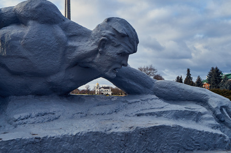 Brest, Belarus - December 28, 2016: The Thirst sculpture in War Memorial Complex Brest Hero-Fortressのeditorial素材