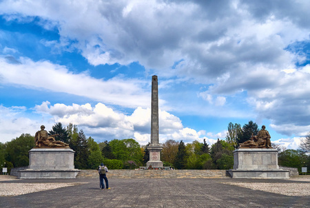 Warsaw, Poland - May 09, 2017: Soviet Military Cemetery in Victory Day - The anniversary of the signing of Nazi Germanys surrender in 1945のeditorial素材