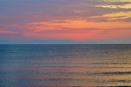 Sunrise on the Black Sea coast in a summer hot day, Bulgaria, Primorsko. BGの写真素材