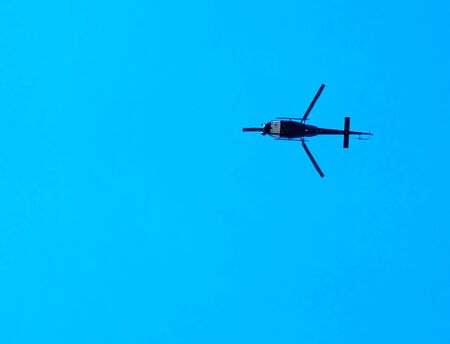 helicopter over the city, Polandの写真素材