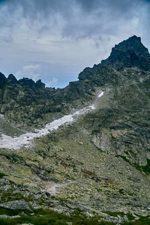Beautiful panoramic aerial drone view of mountain in National Park High Tatra. northern Slovakia, Europe, EU. Beautiful world.の写真素材