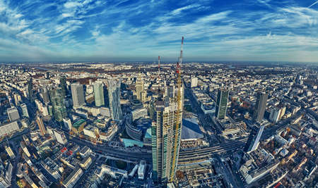 WARSAW, POLAND - NOVEMBER 19, 2020: Beautiful panoramic aerial drone view on Warsaw City Skyscrapers, PKiN, and Varso Tower (the tallest skyscraper in the European Union) under construction, EUのeditorial素材