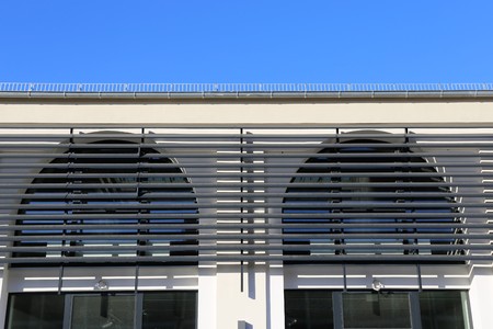 Window with jalousie, exterior shotの写真素材