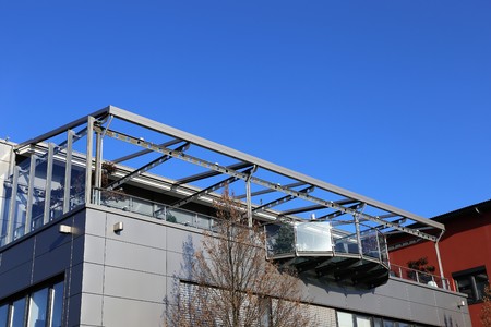 Awning on a large roof patioの写真素材