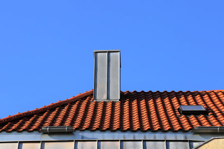 Chimney with stainless steel cladding