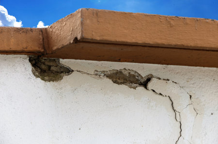 Masonry with plaster damages