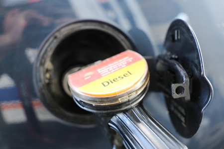 Diesel refuel on a filling stationの写真素材