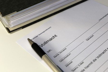 Blank form of a healthcare proxy on a deskの写真素材