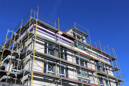 Construction site of a new residential home or apartment building