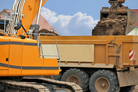 Earthwork with excavatorの写真素材