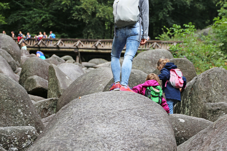 Famous Felsenmeer in the Forest of Odes (Odenwald), Germanyの写真素材