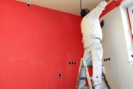 Painting works, wall paintingの写真素材