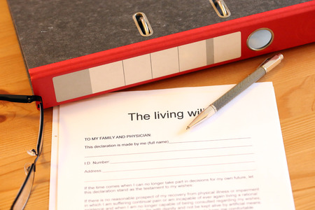 Blank form of the living wants on a deskの写真素材