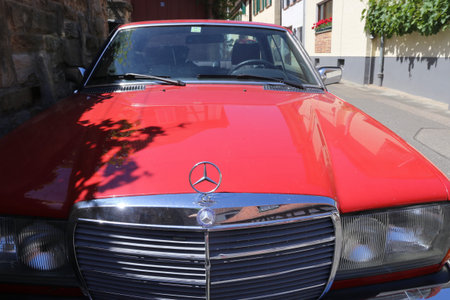 Detailed view of an old Mercedes of the legendary W-123 series, built in the years 1976? 1985...