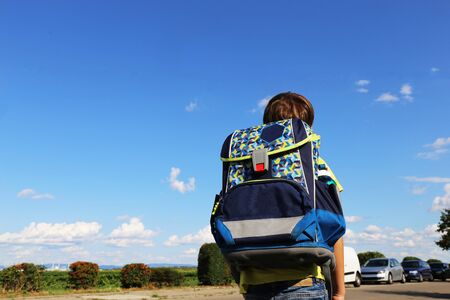 Schoolchild on the wayの写真素材
