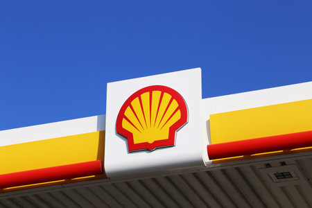 Shell filling station in Germany (Hassloch, Germany, September 10, 2019)のeditorial素材