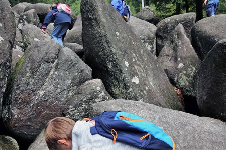 Famous Felsenmeer in the Forest of Odes (Odenwald), Germanyの写真素材