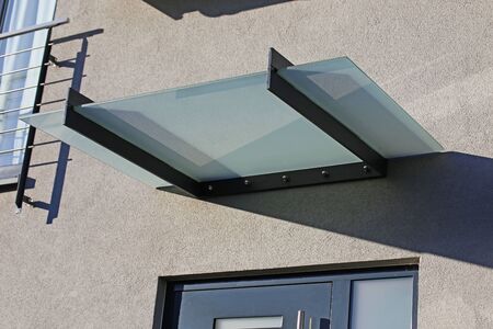 Front door canopy made of glassの写真素材