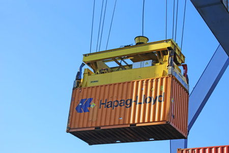 Close up of the shipment of a container (Mannheim, Germany, February 06, 2020)