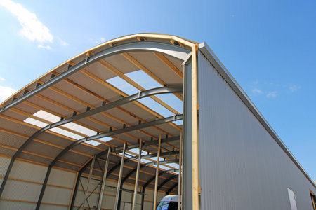 Commercial building, trade hall under construction