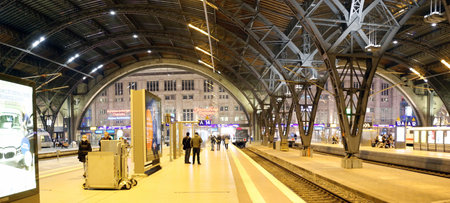 Leipzig Central Station (Saxony, Germany, November 07, 2020)のeditorial素材