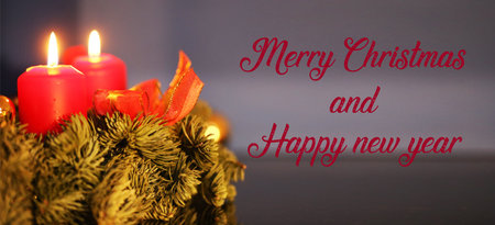 Greeting card for Christmas with text