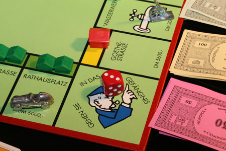 Symbol picture: Close-up of a Monopoly game (german), Mutterstadt Germany, December 14, 2020のeditorial素材