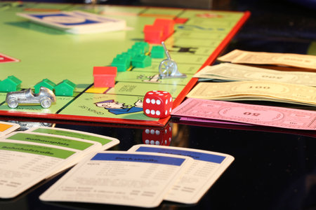 Symbol picture: Close-up of a Monopoly game (german), Mutterstadt Germany, December 14, 2020のeditorial素材