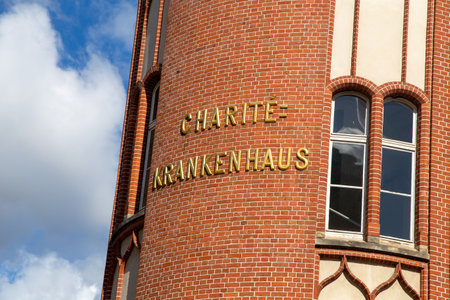 Exterior shot of the Berlin CharitÃ© (Berlin Germany, August 02, 2021)のeditorial素材