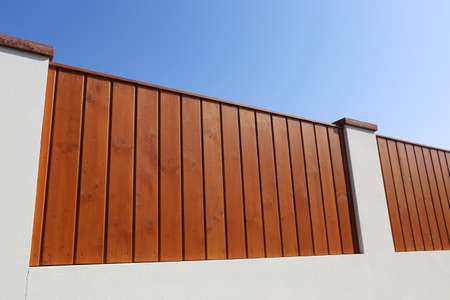 Nice new wooden fenceの写真素材