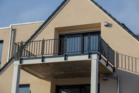 Balcony on a new apartment buildingの写真素材