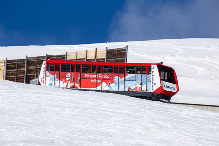 The Parsennbahn in Davos, Switzerland (Davos, February 20, 2022)のeditorial素材