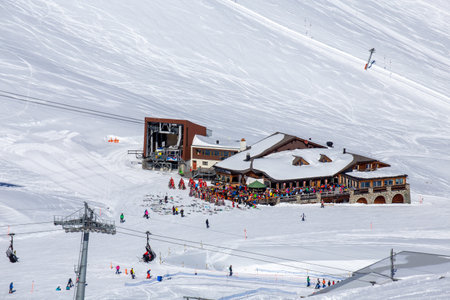 The ParsennhÃ¼tte in Davos, Switzerland (Davos, February 20, 2022)のeditorial素材