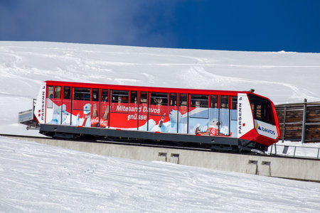 The Parsennbahn in Davos, Switzerland (Davos, February 20, 2022)のeditorial素材