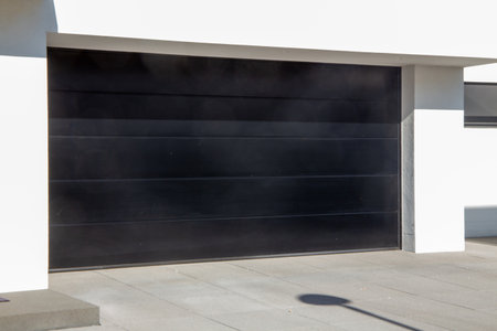 Modern new garage door (sectional door)の写真素材
