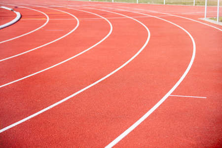 Running track of an athletics facilityの写真素材