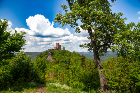 View of Trifels Castle near Annweiler (Palatinate Forest, Germany)のeditorial素材