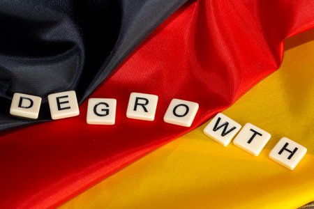 Symbolic image of degrowth: The growth-critical movement calls for a reduction of consumption and productionの写真素材