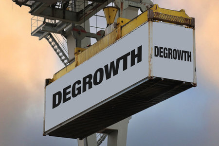 Symbolic image of degrowth: The growth-critical movement calls for a reduction of consumption and productionの写真素材